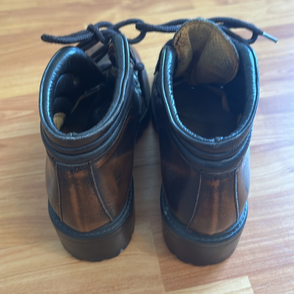 Pegabo Brown Leather lace-up  Boots - Picture 4 of 11